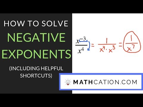How to Simplify Negative Exponents | Mathcation