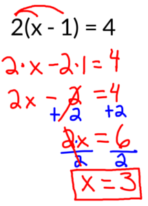 Equations with the Distributive Property Solution