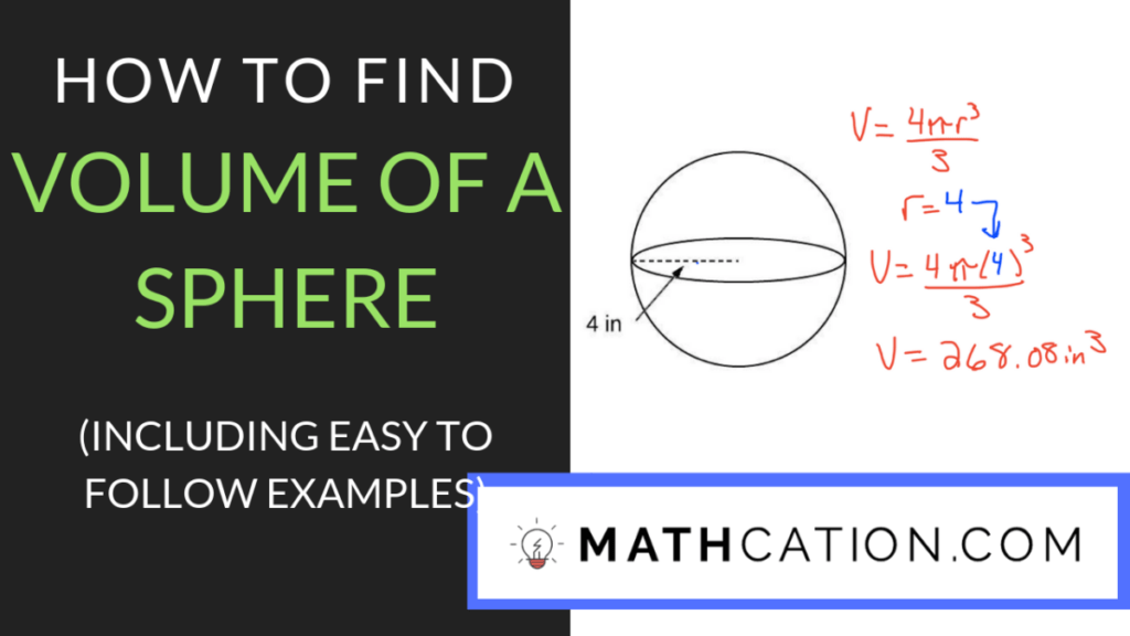 How To Find The Volume Of A Sphere In 4 Easy Steps