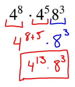 Product Rule for Exponents Solution