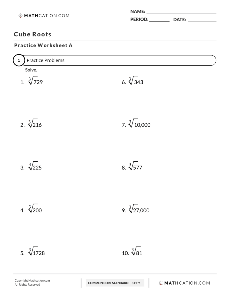 A Quick Explanation of How to Find Cube Root - Mathcation Within Square And Cube Roots Worksheet