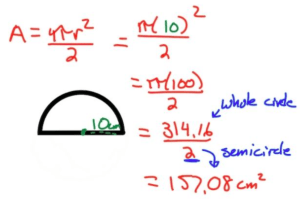 How to find Area of a Semicircle Solution