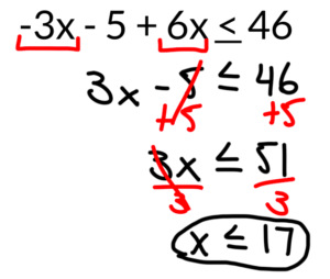 Two Step Inequalities Solution